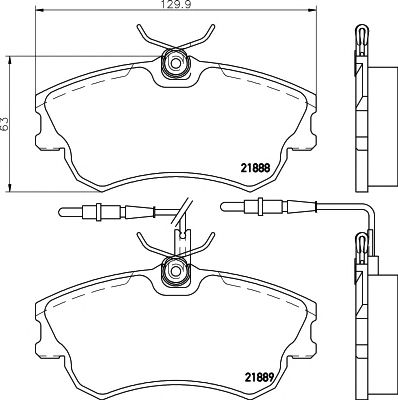 HELLA PAGID 8db355019261 -  Комплект тормозных колодок, дисковый тормоз